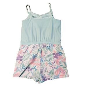 More than Magic Girls Aqua Floral 1 Piece Romper / Swimsuit, Size: 4/5, New